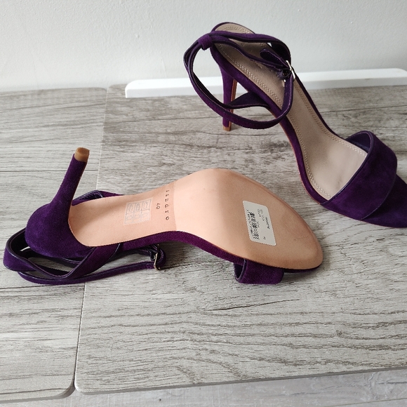 NWT Royal Purple Suede Nina Sandals from Sandro Size 10 - Picture 2 of 4